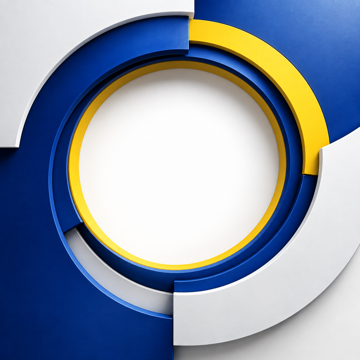 Ouverture circulaire formée de couches bleues et jaunes
